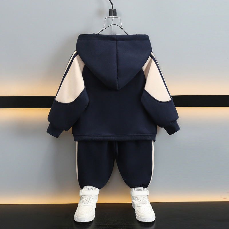 Boys Spring Autumn Hooded Sweatshirt Set Stylish Casual Kids Fashion Clothes