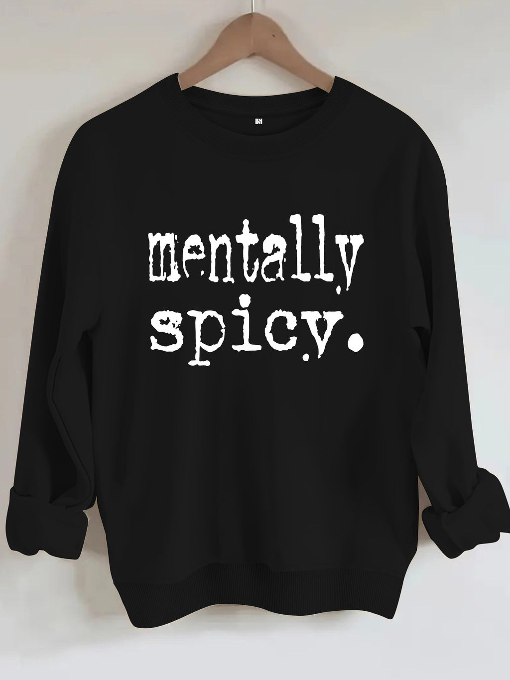 Round neck fleece hoodie
