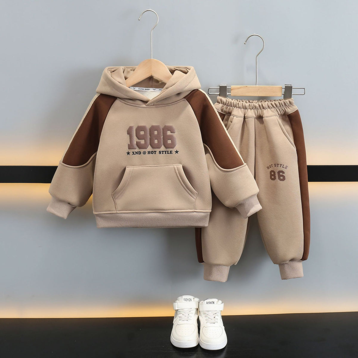Boys Spring Autumn Hooded Sweatshirt Set Stylish Casual Kids Fashion Clothes