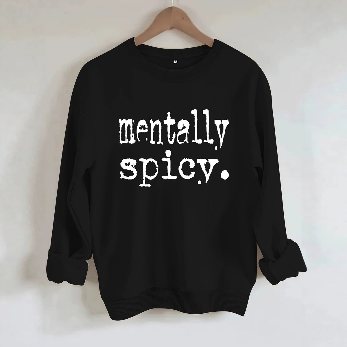 Round neck fleece hoodie