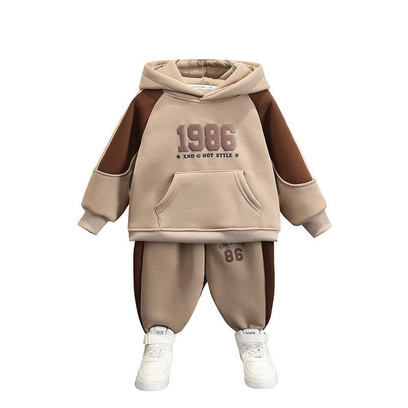 Boys Spring Autumn Hooded Sweatshirt Set Stylish Casual Kids Fashion Clothes