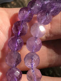 Amethyst 8mm Faceted Bracelet for Spiritual Support, Stretchy