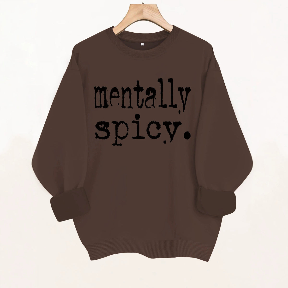 Round neck fleece hoodie