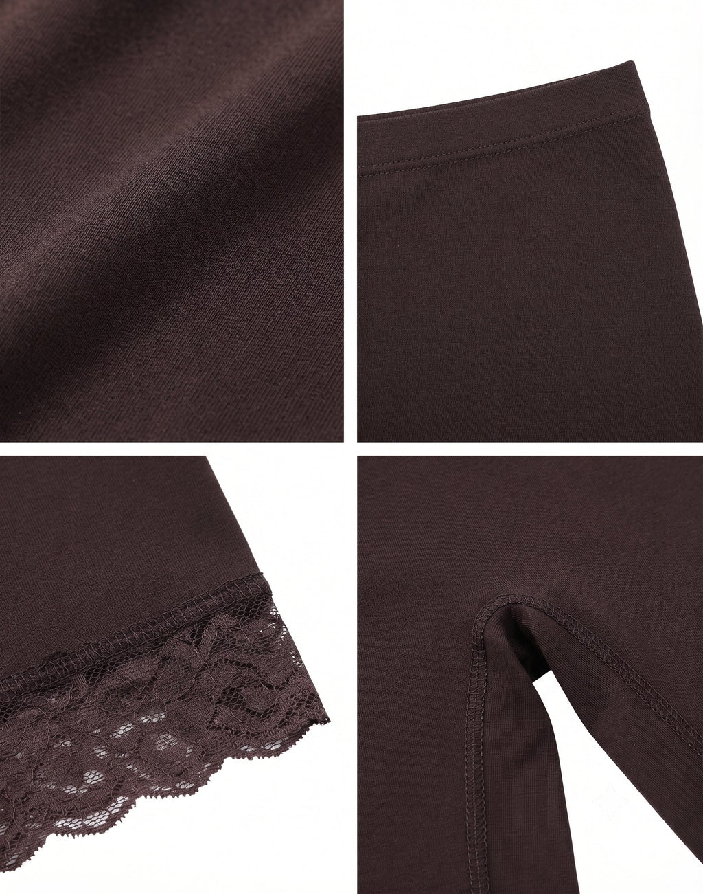 Sakkas Cotton Blend Lace Trim Stretch Bike Shorts - Made in USA