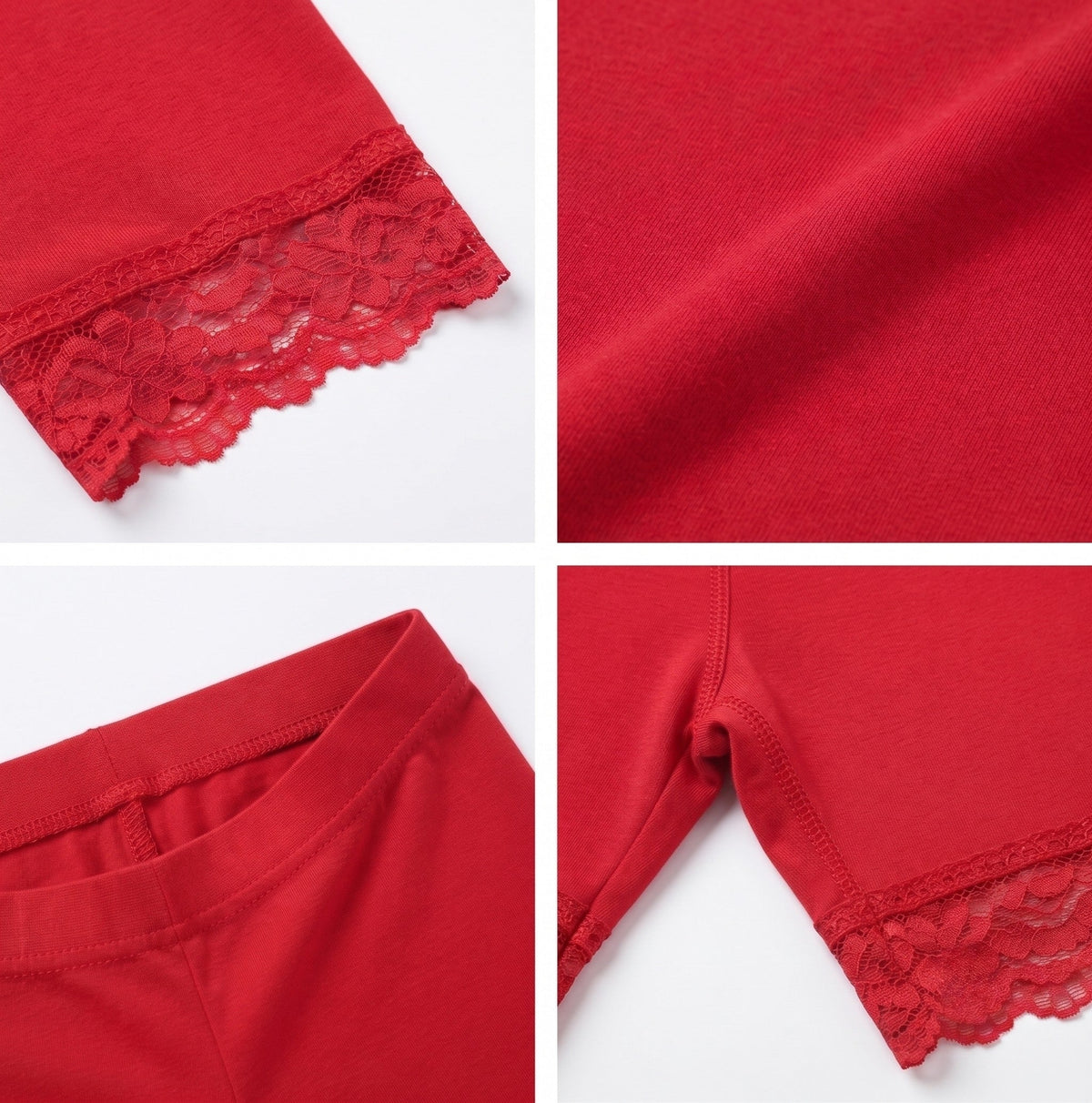 Sakkas Cotton Blend Lace Trim Stretch Bike Shorts - Made in USA