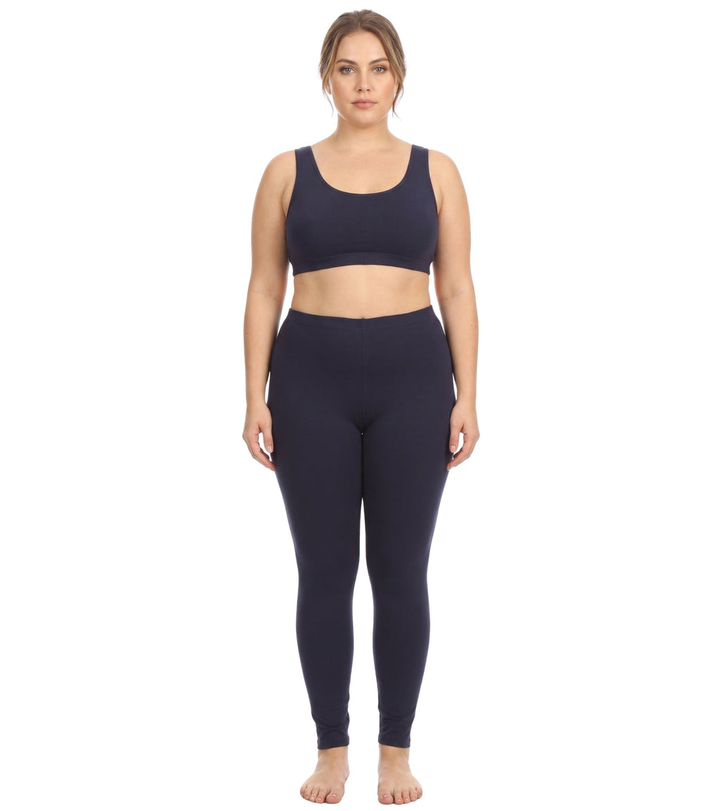 Sakkas Cotton Blend Solid Color Footless Stretch Leggings - Made in USA