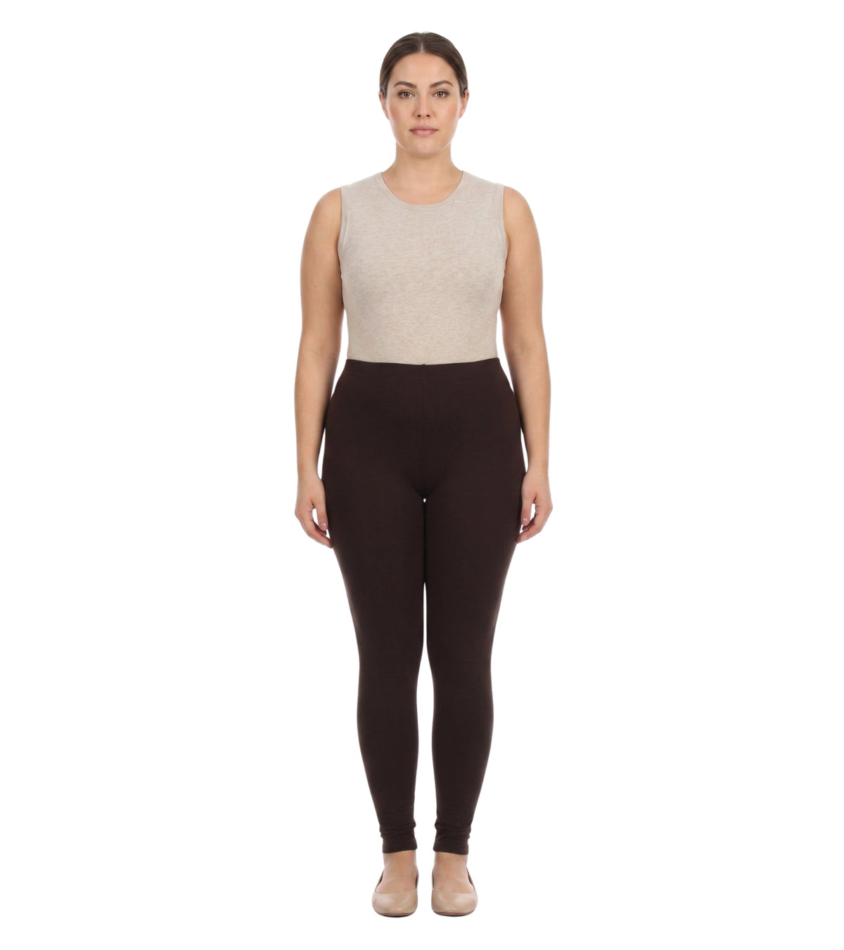 Sakkas Cotton Blend Solid Color Footless Stretch Leggings - Made in USA