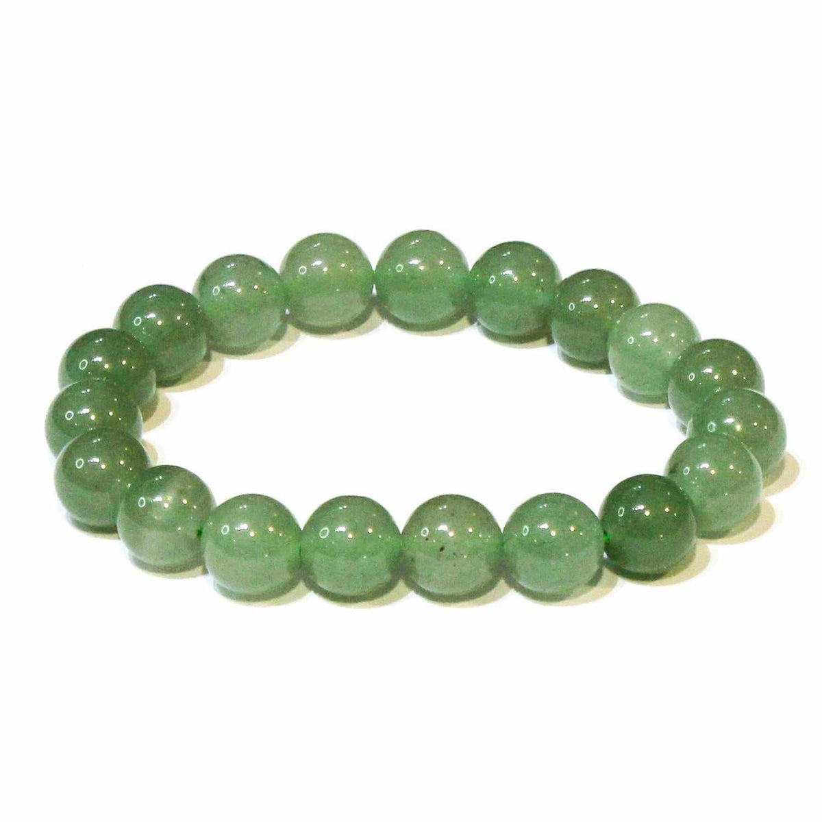 Green Aventurine Round Bead Bracelet - Stone of Opportunity